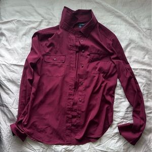 Vintage - 2000s - American Eagle Burgundy Button-Up - Classic Long Sleeve